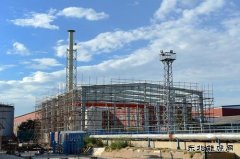 锦西石化污水治理项目装置主体框架搭建完成