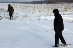 金沙供电风雪中开展“井井通电”工程测量