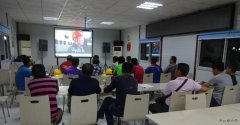 湖南湘潭滨江工程项目员工观看安全警示教育片