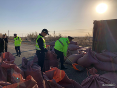 货车侧翻瓜子撒落致交通受阻，多方迅速响应联动处置获赞